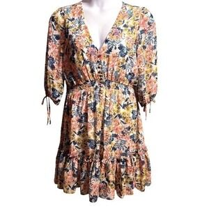 Taylor 16 Plus Boho Floral Twee Cottagecore Tiered Ruffle Spring Mini Dress